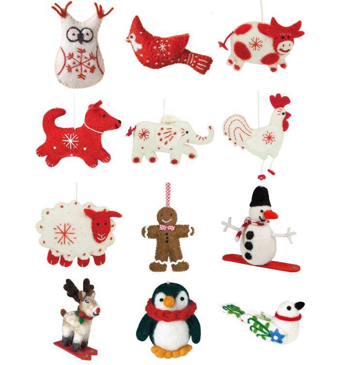 Wild Woolies Holiday Ornament Collection Set of 12